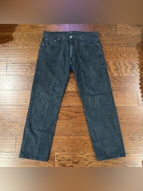 Levis 569 Jeans Mens 36x32 Black Wash Loose Straight Fit Denim Stretch
